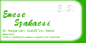 emese szakacsi business card